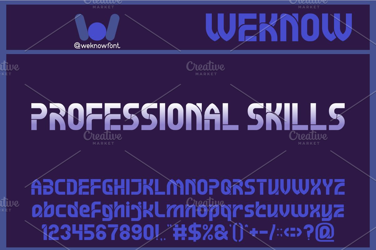 Professional Skills font, a Font by weknow (Photo 1 of 8)
