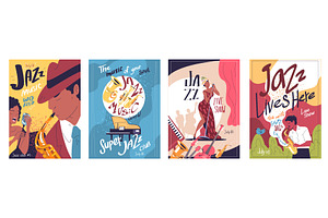 Jazz musicians flyers. Musicians, a Graphic by Stock-Smart-Start