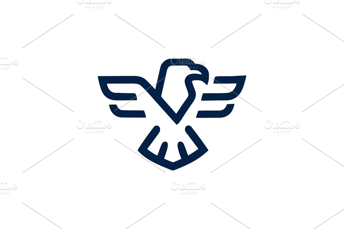 Minimalist eagle bird heraldry logo