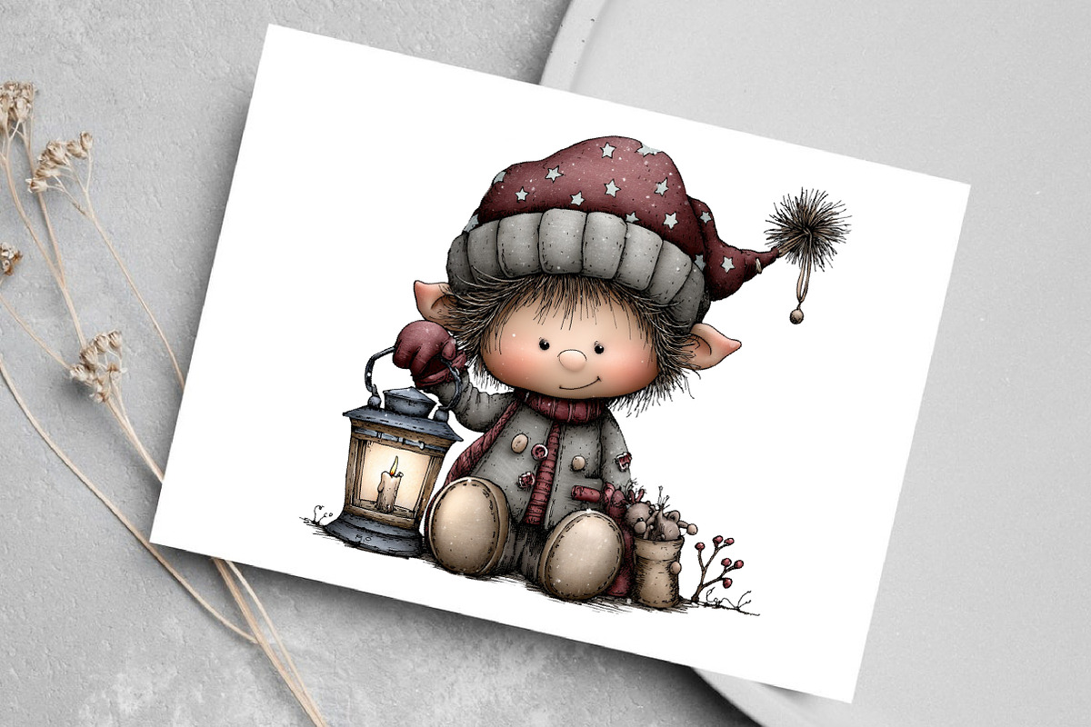 Watercolor Whimsical Elf Clipart, an Illustration by Canvas Craft (Photo 5 of 7)