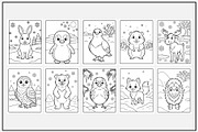 Winter Animals Coloring Pages Vol 2, an Animal Illustration by Lamia Emad (Thumbnail 2 of 5)