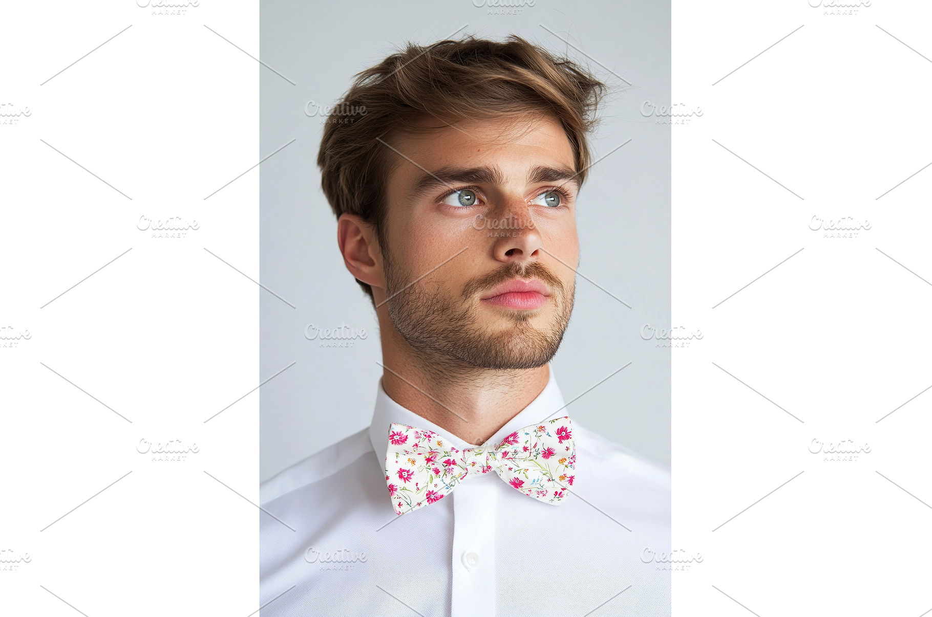 Young caucasian male in floral bow, a Person Photo by Lermont51