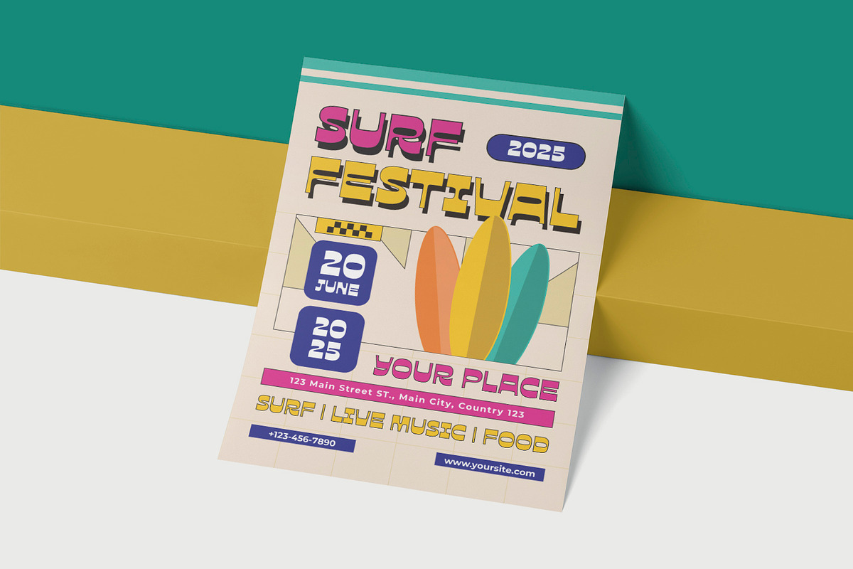 Surf Festival - Flyer Template, a Flyer Template by VUNIRA (Photo 2 of 2)
