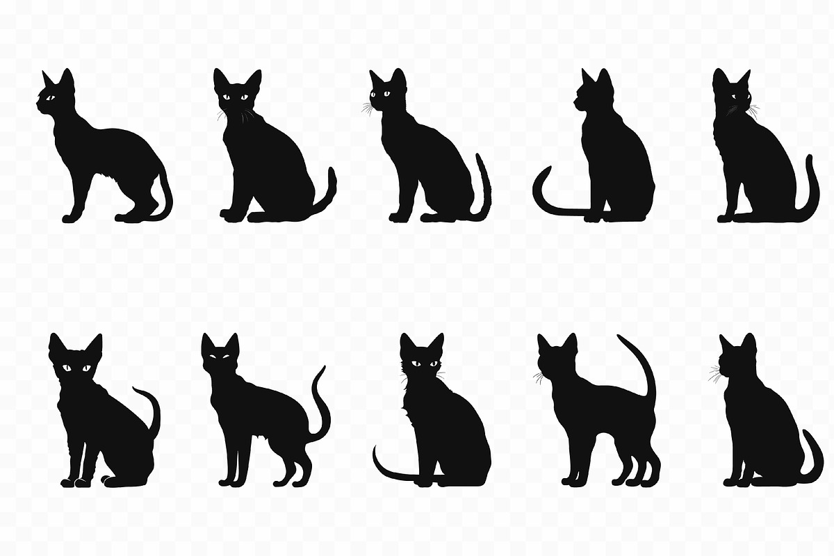 Devon Rex Cat Breed Silhouettes Clip, an Animal Illustration by Gfx Expert Team (Photo 2 of 3)