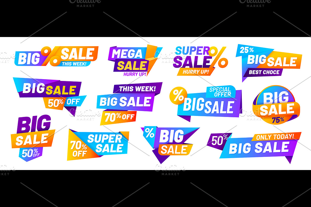 big sale banners, price tags, a Decorative Illustration by Seavector Studio (Photo 1 of 3)