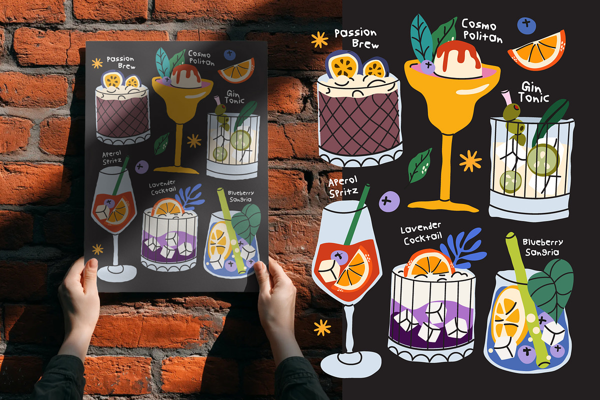 Summer Cocktails & Drinks Collection, a Food Illustration by Luamor (Photo 5 of 6)