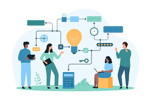Planning business project using, a Person Illustration by Flashvector