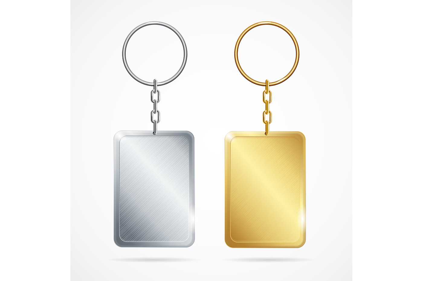 Realistic Metal Keychains Set., an Object Graphic by More Shop