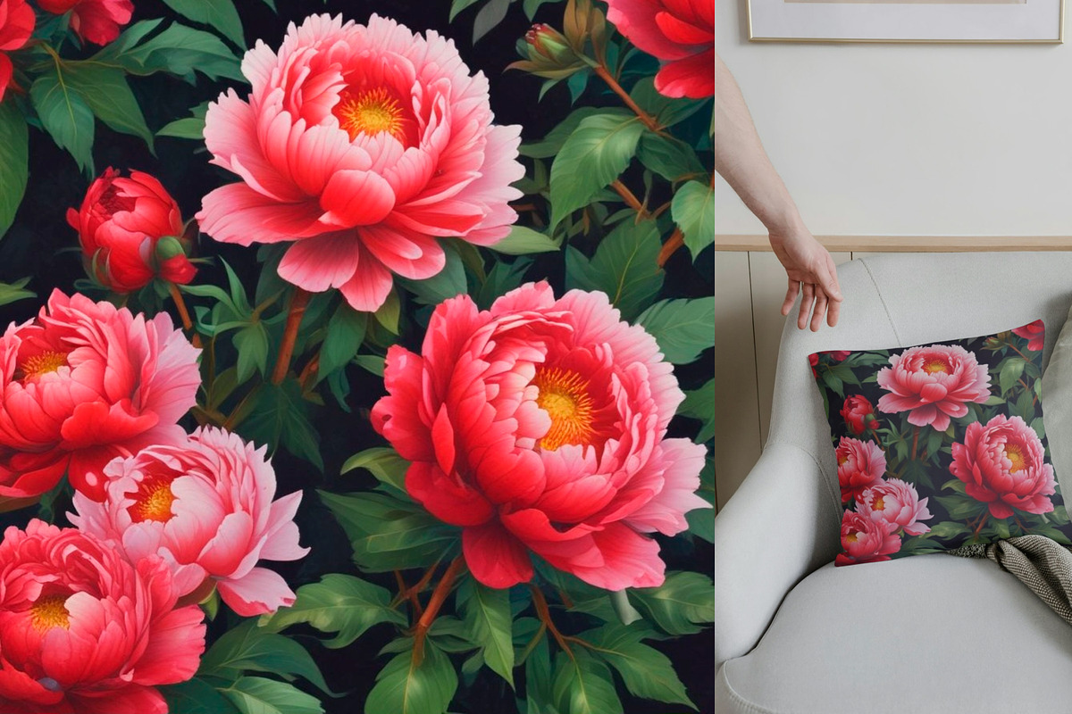 SET Beautiful Peony Flower Wild Natu, a Graphic by IrySha (Photo 4 of 9)