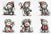 Cute Snowman, a Seasonal Illustration by CreationArt (Thumbnail 8 of 9)