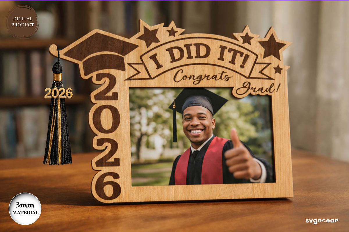 Graduation Photo Frames Bundle, a Decorative Illustration by svgocean