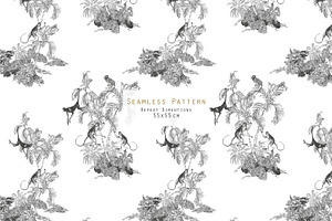 Toile Wildlife. Seamless Patterns