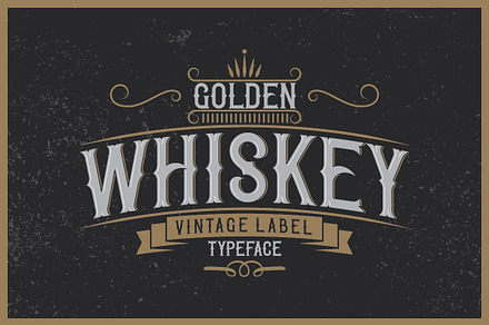 Golden Whiskey typeface, a Script Font by Vozzy Vintage Fonts