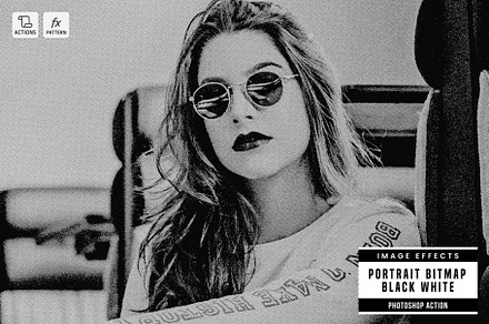 Portrait Bitmap Black White Effect, a Layer Style Add-On by Hubzway