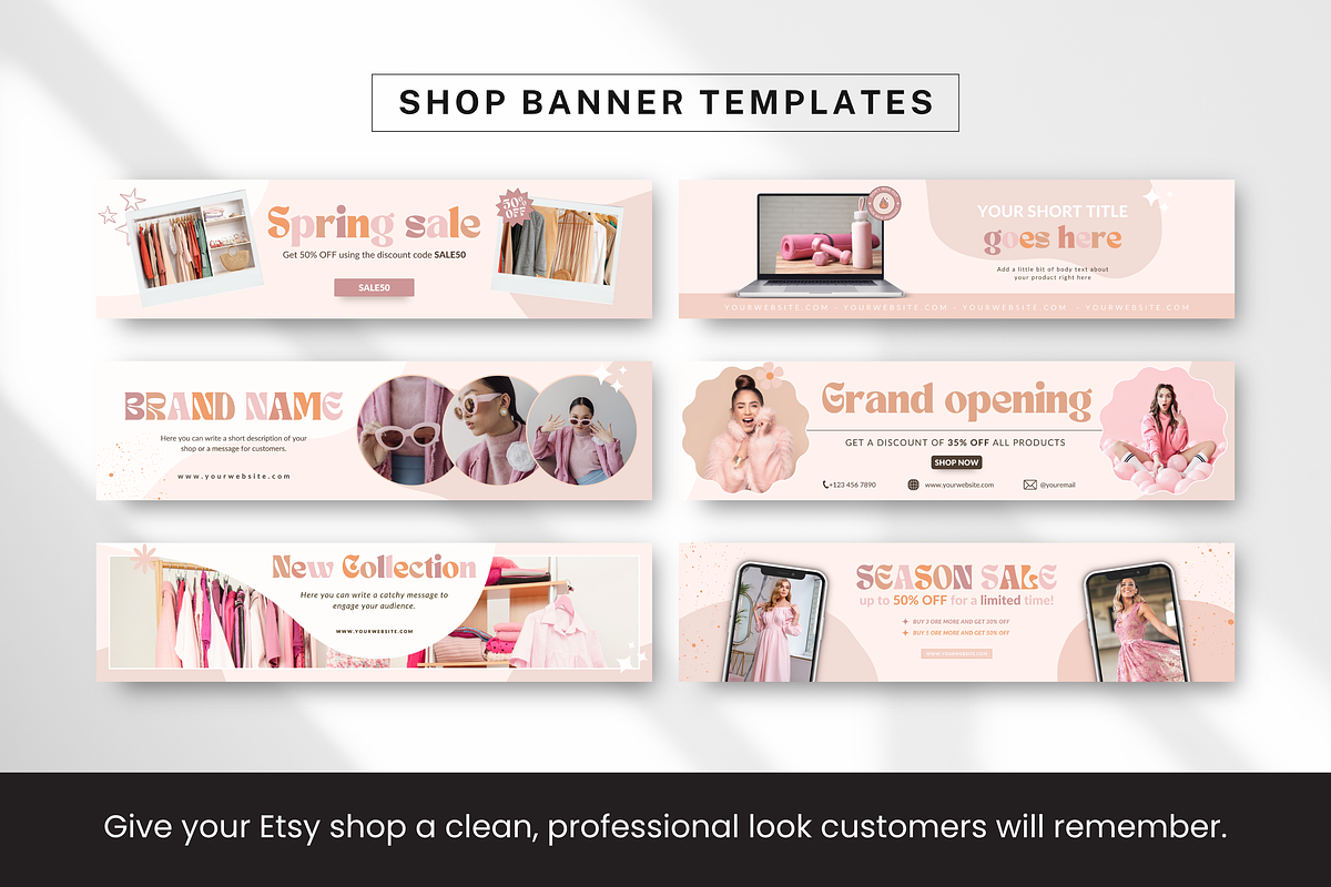 Etsy Shop Bundle Canva Templates, a Branding & Logo Template by DigiPax (Photo 4 of 11)
