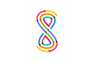 Colorful Letter S and Number 8 Logo, a Branding & Logo Template by Buqancreative