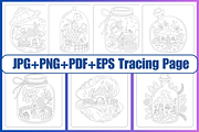 Fairy Bottle Cottage Coloring Pages, a Decorative Illustration by Coco Bloom (Thumbnail 2 of 6)