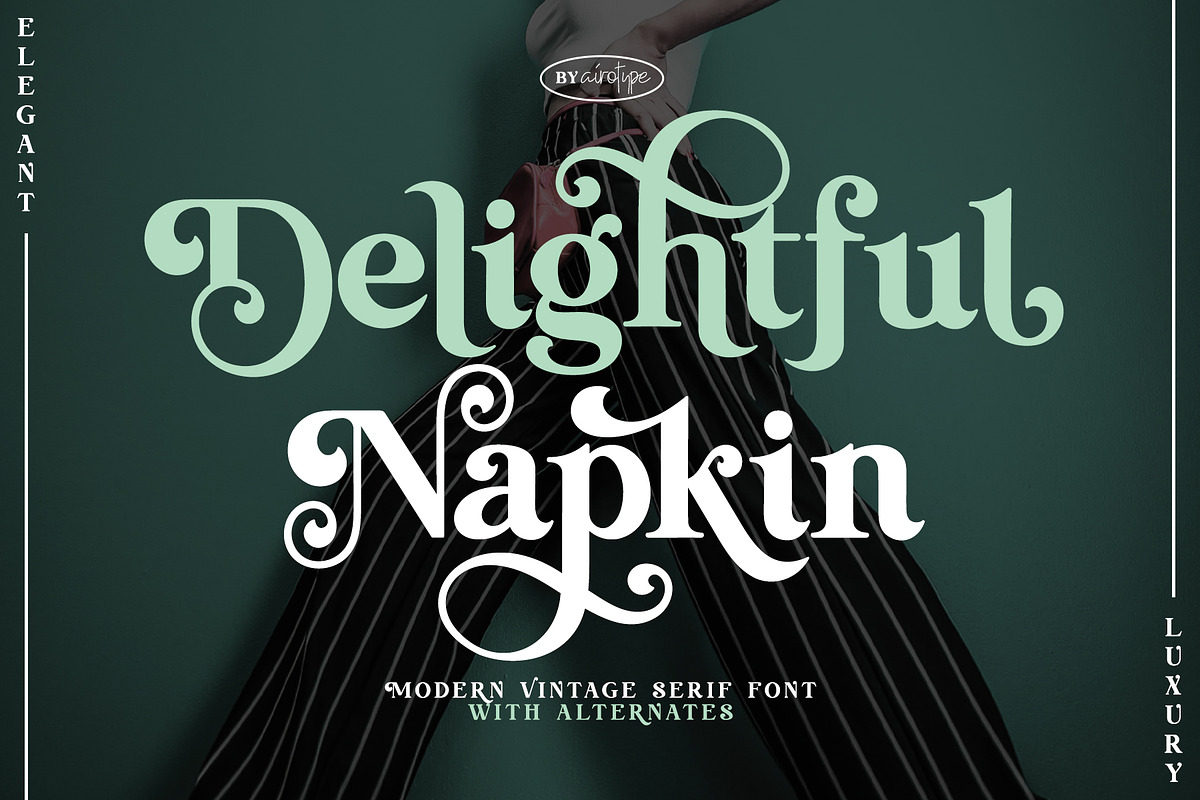 Delightful Napkin Modern Serif Font, a Serif Font by Airotype (Photo 1 of 15)