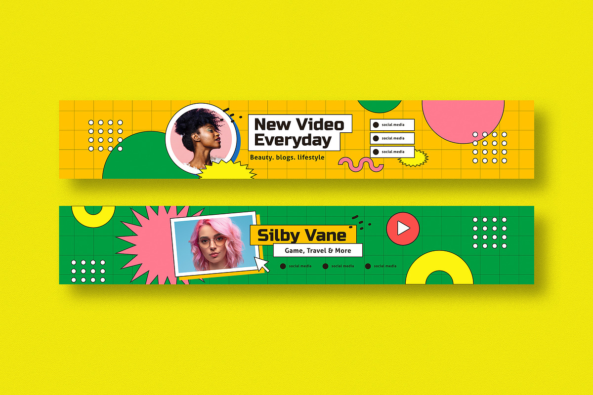 90s Stream Youtube Banner, a Social Media Template by Guuver (Photo 3 of 4)