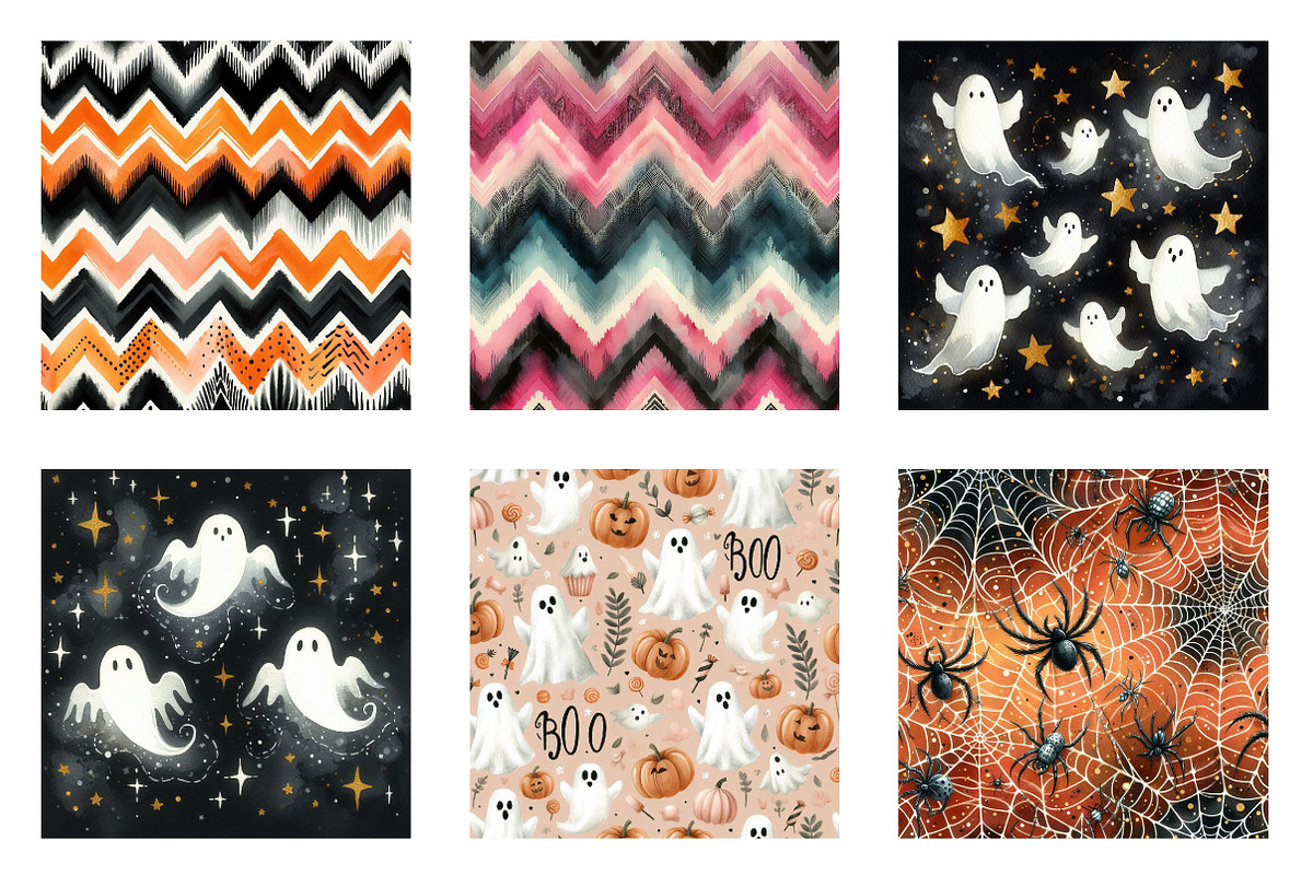 Cute Halloween Digital Papers,, a Pattern Graphic by CreationArt (Photo 6 of 7)