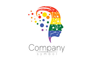 Vector symbol of human head. Profile