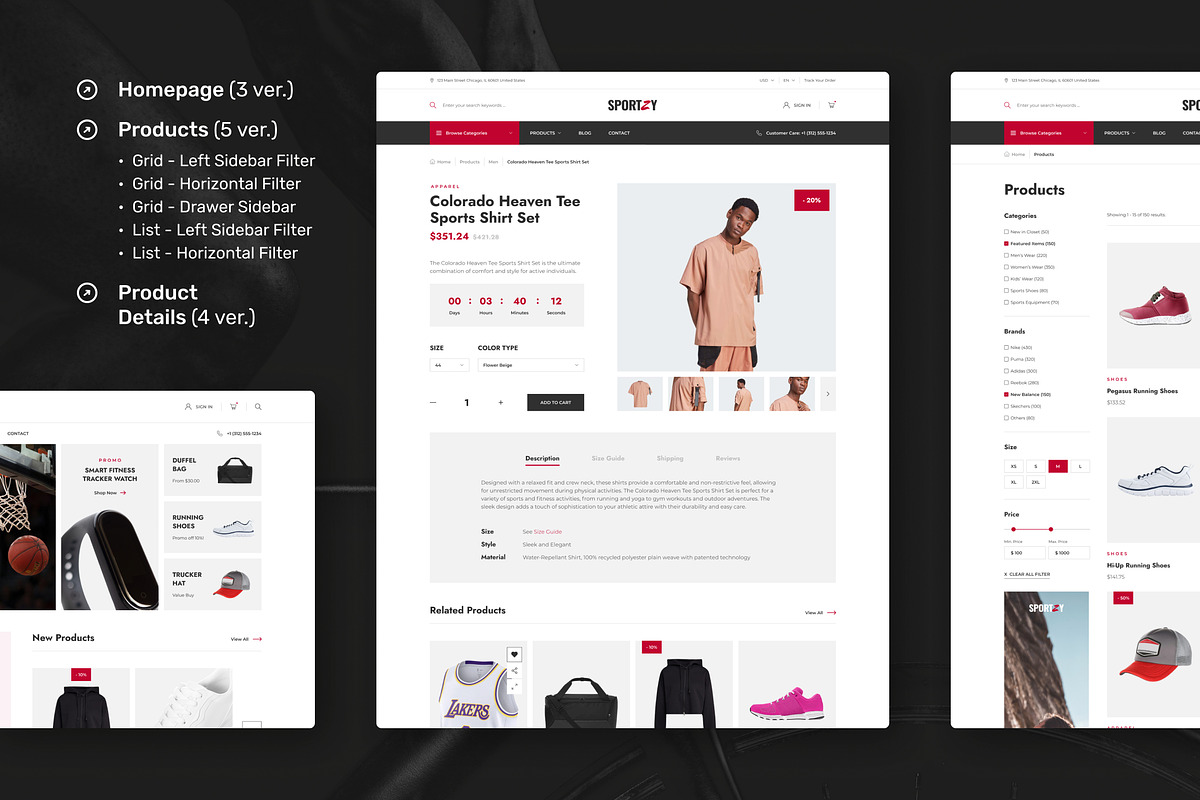 Sportswear E-Commerce Website Design, an UI Kit Template by peterdraw (Photo 5 of 9)