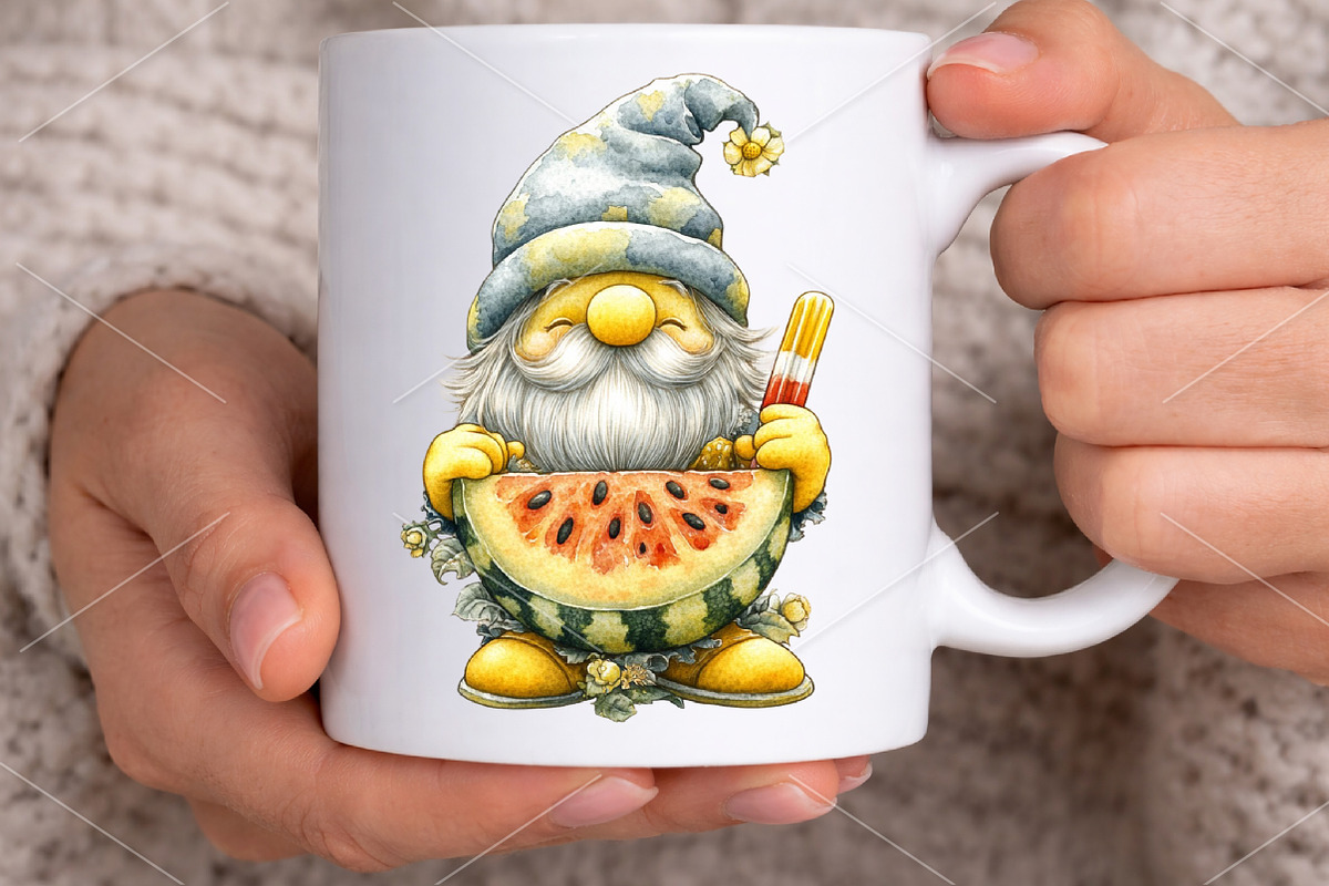 Whimsical Summer Gnome Clipart PNG, a Seasonal Illustration by Canvas Craft (Photo 5 of 7)