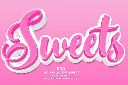Sweets PSD 3d Editable Text Effect, a Layer Style Add-On by TrueVector