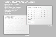 Minimalist Calendar 2027 (MP048-27M), a Stationery Template by mikhailmorosin (Thumbnail 2 of 6)