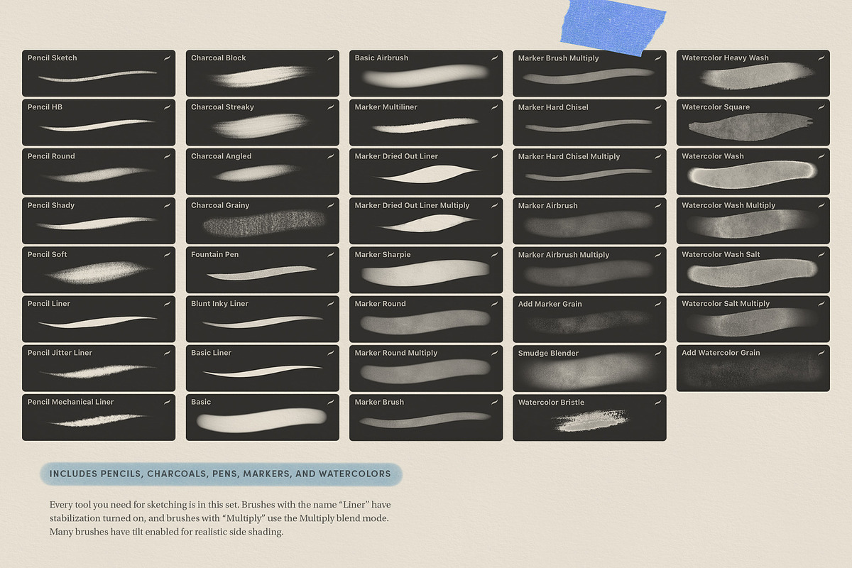 Daily Sketch – Procreate Brushes, a Brush Add-On by Sadie Lew (Photo 2 of 13)