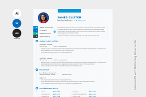 Sales Associate Resume Template, a Resume Template by iDoodle Studio