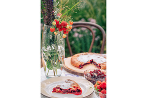 Slice of cherry pie with, a Food & Drink Photo by Jan Jack Russo Media