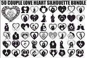 Couple Love Heart Silhouette Bundle, an Illustration by Amazin_art (Thumbnail 1 of 51)