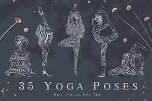 35 Yoga Poses. Big Set