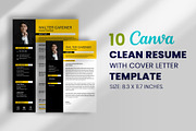 10 Clean Canva Resume Templates, a Print Template by Waliullah Solutions (Thumbnail 1 of 5)