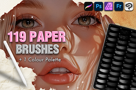 Procreate Paper Texture Brushes, a Brush Add-On by AppleinaJuice