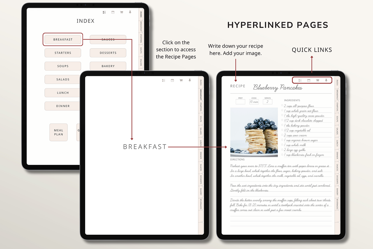 Digital Recipe Book for GoodNotes, a Templates & Theme by OrganizationOasisRo (Photo 4 of 10)