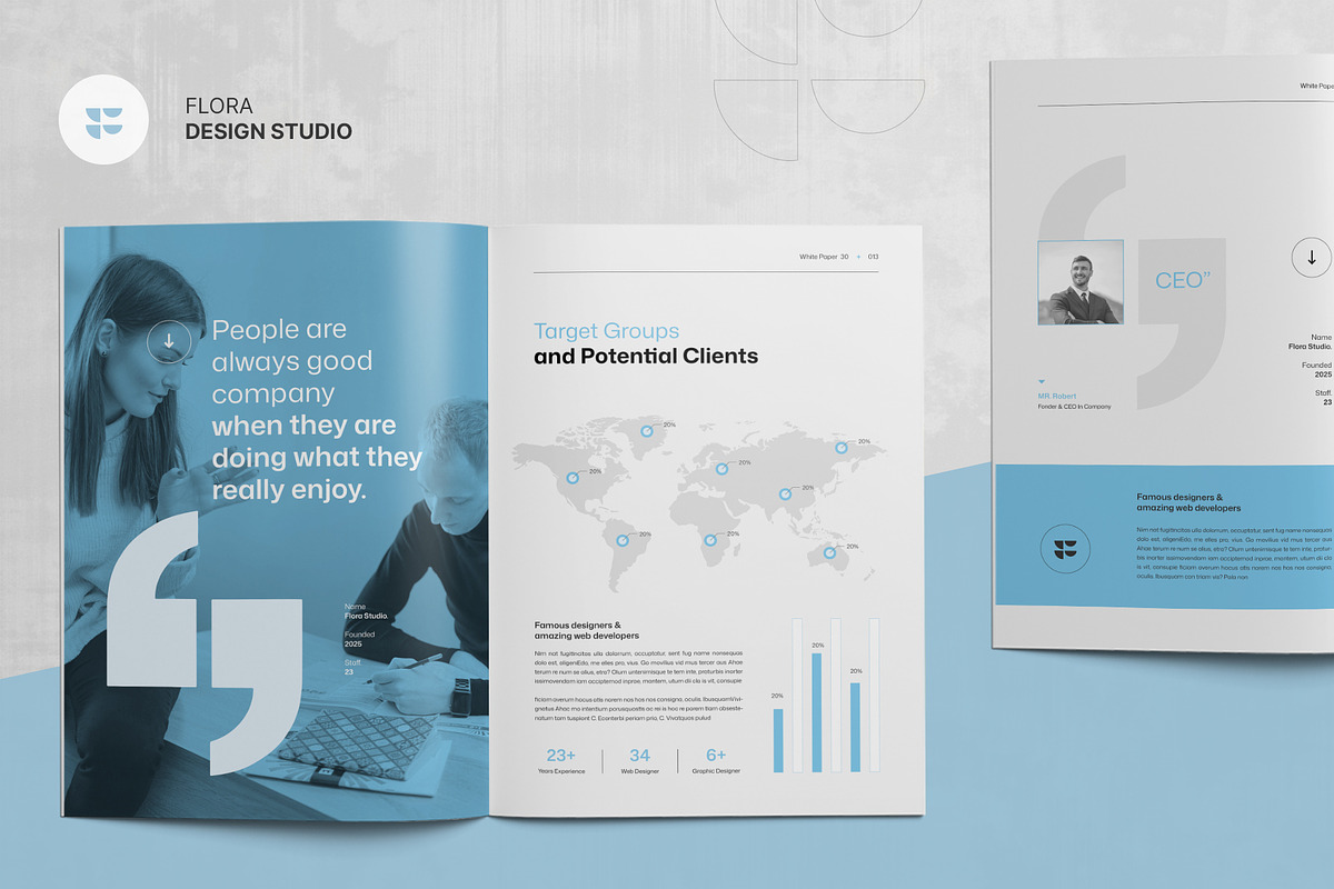 FLORA | White Paper Template, a Brochure Template by KreateTribe (Photo 8 of 10)