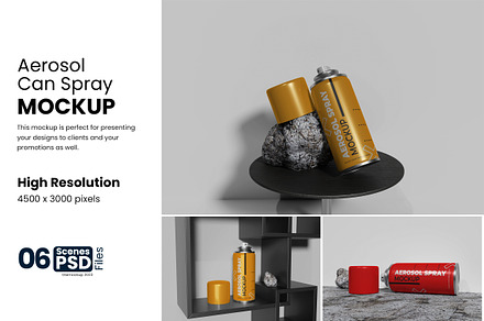Aerosol Spray Can Mockup, a Packaging Mockup by bimockup