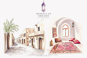 Moroccan clipart watercolor set, a Decorative Illustration by Patishop Art (Thumbnail 8 of 10)
