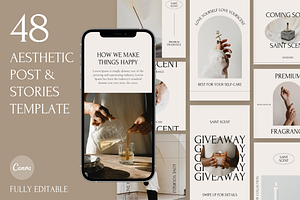 Aesthetic IG Post & Stories Template