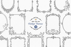 Vintage Frame Bundle, Baroque Border