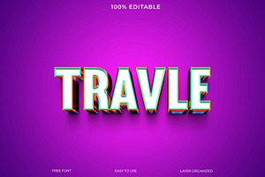 Travel Bold Colorful Text Effect