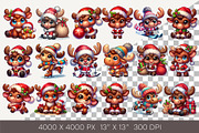 Cute Christmas moose. T-Shirt, PNG., an Animal Illustration by KENO Mascots (Thumbnail 2 of 8)