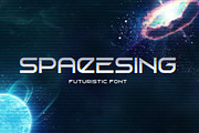 Spacesing. Futuristic font, a Font by Olga Ryzychenko (Thumbnail 1 of 5)