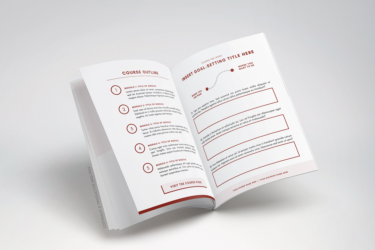 Canva Workbook Template Courses, a Magazine Template by ProductiveandFree (Photo 14 of 21)
