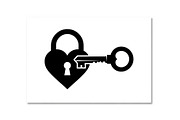 Heart Lock and Key Silhouette Icons, an Illustration by Designer_Momina (Thumbnail 24 of 51)