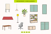 Modern Office Scene Creator, an Illustration by MEANDSTUDIO (Thumbnail 5 of 5)