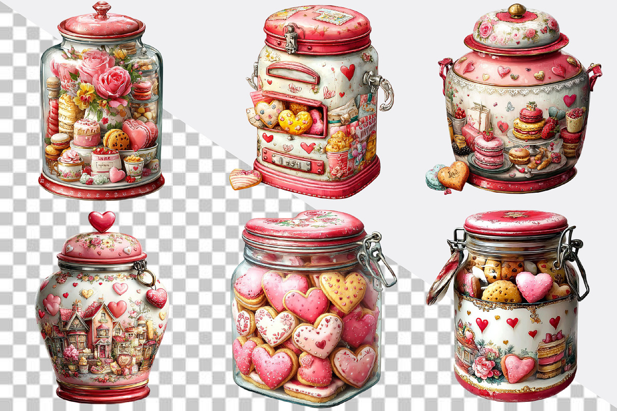 Valentine Clipart Cookie Jar, an Illustration by SVGArt (Photo 2 of 8)