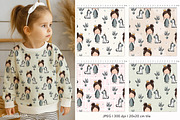 Princess & Unicorn Patterns&Clipart, a Person Illustration by GoldmoonUA (Thumbnail 2 of 5)